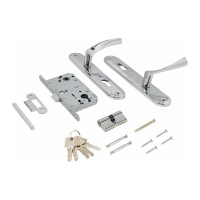 Врезной замок с ручками Аллюр ЗВ 7-103/85 CP хром 14147