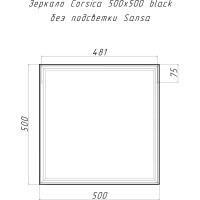 Зеркало Sansa Corsica 500x500 black без подсветки SB1063Z