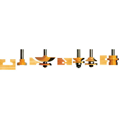 Набор фрез для изготовления филенчатых изделий (5 шт; хвостовик 12 мм) Энкор 46604