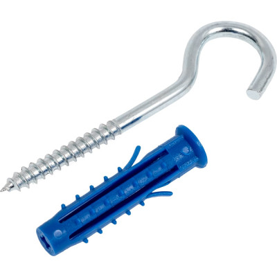 Шуруп НАКРЕПКО-крюк 5х50 с дюбелем 8 75 шт. 103813