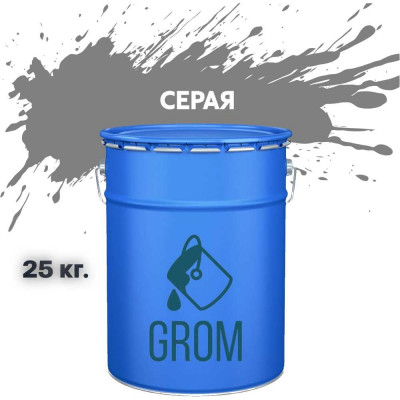 Эмаль Grom пф-115 алкидная глянцевая серая 25 кг. 70074