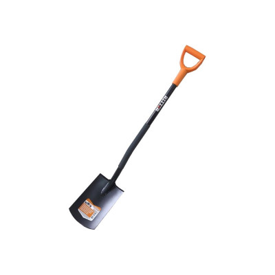 Штыковая лопата RITTER Garden SolidM2 закругленная, стальной черенок, сварное соединение, ручка ABS пластик RG11012012