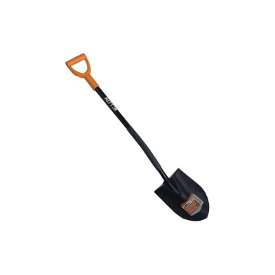Штыковая лопата RITTER Garden SolidM3 круглая, стальной черенок, сварное соединение, ручка ABS пластик RG11012013