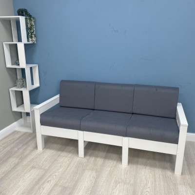 Диван 3-х местный NEW Victoria каркас белый, велюр графит К0021