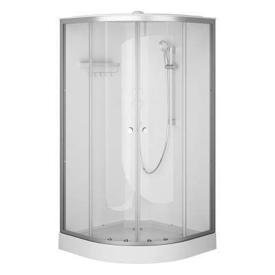 Душевая кабина AM.PM X-Joy 100x100, 1/4 круга, профиль матовый хром, стекло прозрачное W94C-401-100MT