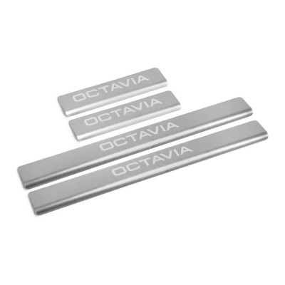 Накладки порогов AutoMax (4 шт.) Skoda Octavia 2013-2020 AMSKOCT01