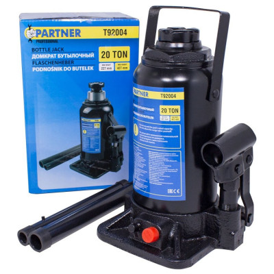 Домкрат бутылочный Partner 20 т, с клапаном (h min 227мм, h max 427)  PA-T92004(47687) PA-T92004/DS/(47687)