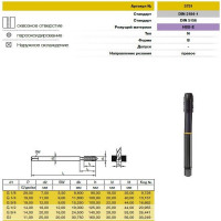 Метчик Guhring резьба Whitworth, G1/4", HSS-E, тип N, парооксид., скв. отв., Powertap 5731 13,157