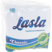Бумажные салфетки LASLA 100шт 23х24 см белые, 100% целлюлоза 128386