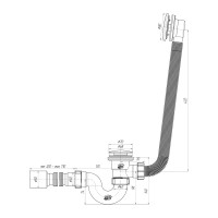 Сифон для ванны АНИ Пласт трубный, автомат, 1 1/2x40, гофра, 40х50 EC155GS 025-1035