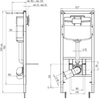 Инсталляция для унитаза АНИ Пласт WC1110 кнопка WP1110 механическая 023-1522
