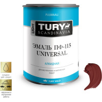 Эмаль TURY ПФ-115 Универсал красно-коричневая, 0,9 кг 20010765