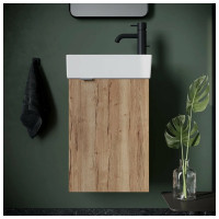 Подвесная тумба Sancos Mini 355x205x500, с распашной дверцей, внутри 1 полка, дуб галифакс натуральный, арт. MN35EGL