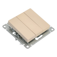 3-клавишный выключатель Systeme Electric Atlasdesign песочный сх.1+1+1, 10ах ATN001231