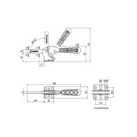 Горизонтальный прижим KUKAMET с привариваемым винтом усилие 365 кг Арт. 111-4-D-C1