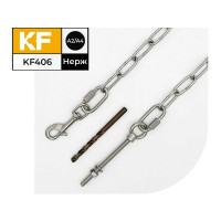 Привязочная нержавеющая цепь для крупных пород собак KREPFIELD со сквозным креплением, 5 м KF406-5