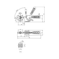 Горизонтальный прижим KUKAMET со стопором до 122 кг B111-2-L