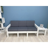 Диван 3-х местный NEW Victoria каркас белый, велюр графит К0021