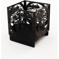 Костровая чаша НАЮ квадратная Рыбалка 48,5x48,5x55 см, сталь 3 мм КЧЧ-Рыбалка