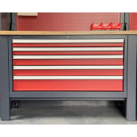 Верстак FERRUM Premium 1310x650x850h мм столешница оцинкованная фанера 30 мм тумба с 5 ящ. 11.319-7016/3000