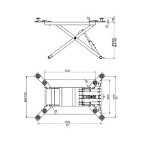 Подъемник ножничный KraftWell г/п 2,7 т, мобильный KRW2.7L