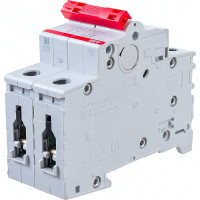 Рубильник ABB 2 полюса SD202/50 рычаг красный 2CDD282101R0050