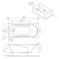 Каркас в комплекте AM.PM Sense New с монтажным набором 150х70 см W76A-150-070W-R