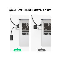 Аудиоадаптер UGREEN USB C - AUX Jack 3.5 мм f, цвет черный 30724
