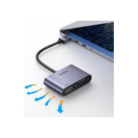 Видеоадаптер UGREEN USB 3.0 - HDMI+VGA, 1080p, цвет серый 20518