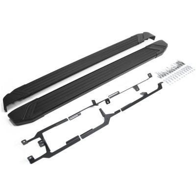 Алюминиевые пороги для Volkswagen Touareg II Rival Silver F193AL.5801.3
