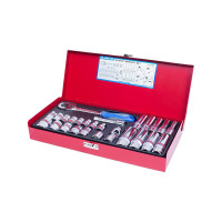 Набор двенадцатигранных торцевых головок с принадлежностями 3/8", 1/4"-13/16", 26шт KING TONY 3027SR