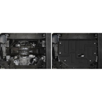 Защита картера и КПП Rival для Ford Tourneo Custom FWD 2012-2018 2017-н.в./Transit VII 2014-н.в., сталь 1.8 мм, с крепежом, 111.1867.1