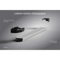 Rival Пороги на автомобиль "Silver" Haval F7 2019-2024/F7x 2019-н.в., F180AL.9403.1