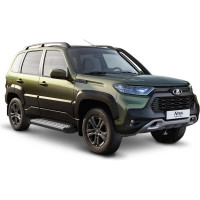 Пороги на автомобиль Rival Bmw-Style круг для Lada Niva Travel 2021-н.в., 160 см, 2 шт., алюминий D160AL.6006.1