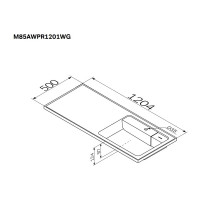 Раковина над стиральной машиной AM.PM X-Joy литьевой мрамор, правая, 120 см M85AWPR1201WG