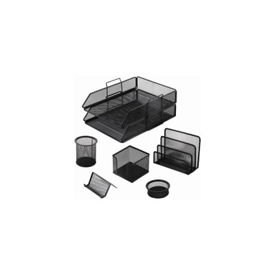 Настольный набор BRAUBERG Germanium из металла, 7 предметов, черный 231962