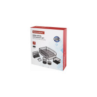 Настольный набор BRAUBERG Germanium из металла, 7 предметов, черный 231962