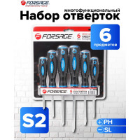 Набор отверток магнитных Forsage "Profi" 6пр. в блистере 27176 F-7006A F-7006A(27176)