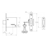 Врезной замок ПТИМАШ ЗВ8-4.1 3 ключа Б1393