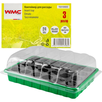 Контейнер для рассады на 24 ячейки с крышкой WMC TOOLS WMC-TG3104003(48884)