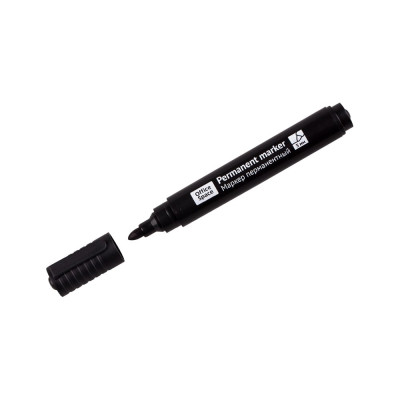 Перманентный маркер OfficeSpace 8004А черный, пулевидный, 3мм 265705