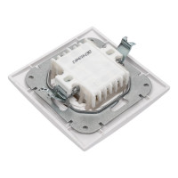 Выключатель Bylectrica 2-клавишный, проходной, скрытая установка, серия ПРОВАНС квадрат, белый С(6+6) 10-2363