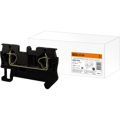 Безвинтовой клеммный зажим TDM ELECTRIC (ЗКБ) 1,5 мм2, 17,5А, черный SQ0822-0090