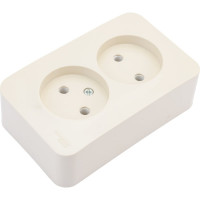 2-ая наружная розетка Systeme Electric Blanca Бежевый, без заземления, без шторок, изолированная пластина SE BLNRA000217