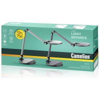 Настольный светильник Camelion KD-865 C48 черный металлик LED 10 Вт, 230В, 600 лм, сенсор, регулировка яркости и цветовой температуры 13403