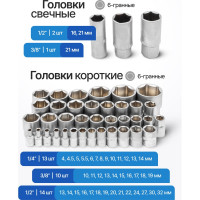 Набор инструментов KingTul 216пр. 1/4", 3/8", 1/2" (6гр.) KT-38841(50523)