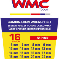 Набор комбинированных ключей WMC TOOLS 16пр. ,в пластиковом держателе WMC-5161MP(50005)