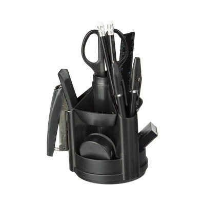 Настольный набор Attache Economy черный, вращающийся, 14 предметов 166747