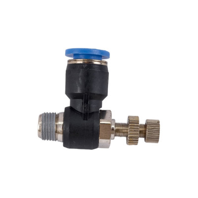 Фитинг-дроссель (пневмодроссель) угловой с наружной резьбой M1/8" SHPI SC 08-01