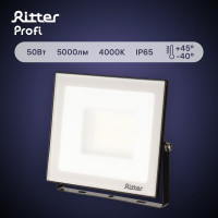 Светодиодный прожектор RITTER серия PROFI 230В 50 Вт 4000К 5000Лм IP65 черный 53417 8